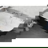Mexen Silo cadă freestanding colţ stânga striată 150 x 75 cm, albă/neagră, preaplin crom - 52891507575L-01