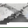 Mexen Silo cadă de sine stătătoare colț stânga striată 170 x 80 cm, albă, preaplin gri armă periat - 52891708000L-66