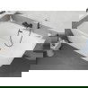 Cadă de colț freestanding Mexen Silo stânga striată 170 x 80 cm, albă, preaplin negru - 52891708000L-70