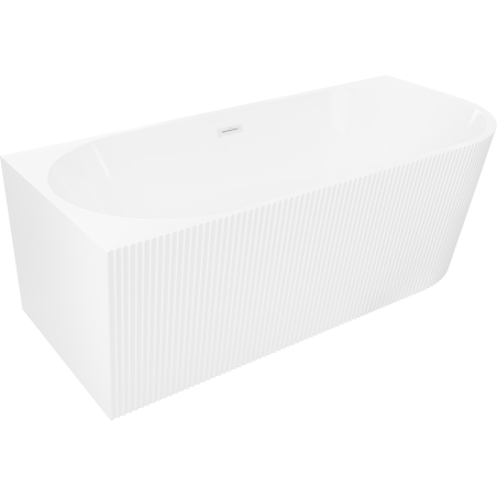 Mexen Silo cadă de baie freestanding de colț stânga canelată 170 x 80 cm, alb, preaplin alb - 52891708000L-20