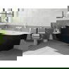 Mexen Silo cadă de baie freestanding colț stânga canelată 170 x 80 cm, alb/negru, preaplin alb - 52891708075L-20
