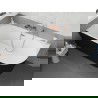 Mexen Silo cadă de sine stătătoare dreaptă colț stânga canelată 170 x 80 cm, alb/negru, preaplin cupru periat - 52891708075L-65