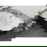 Mexen Silo cadă de colț independentă stânga riflată 170 x 80 cm, alb/negru, preaplin gun gray periat - 52891708075L-66