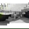 Mexen Silo cadă de colț independentă stânga riflată 170 x 80 cm, alb/negru, preaplin gun gray periat - 52891708075L-66