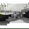 Mexen Silo cadă de baie freestanding colțară stânga cu striații 170 x 80 cm, albă/neagră, preaplin negru - 52891708075L-70