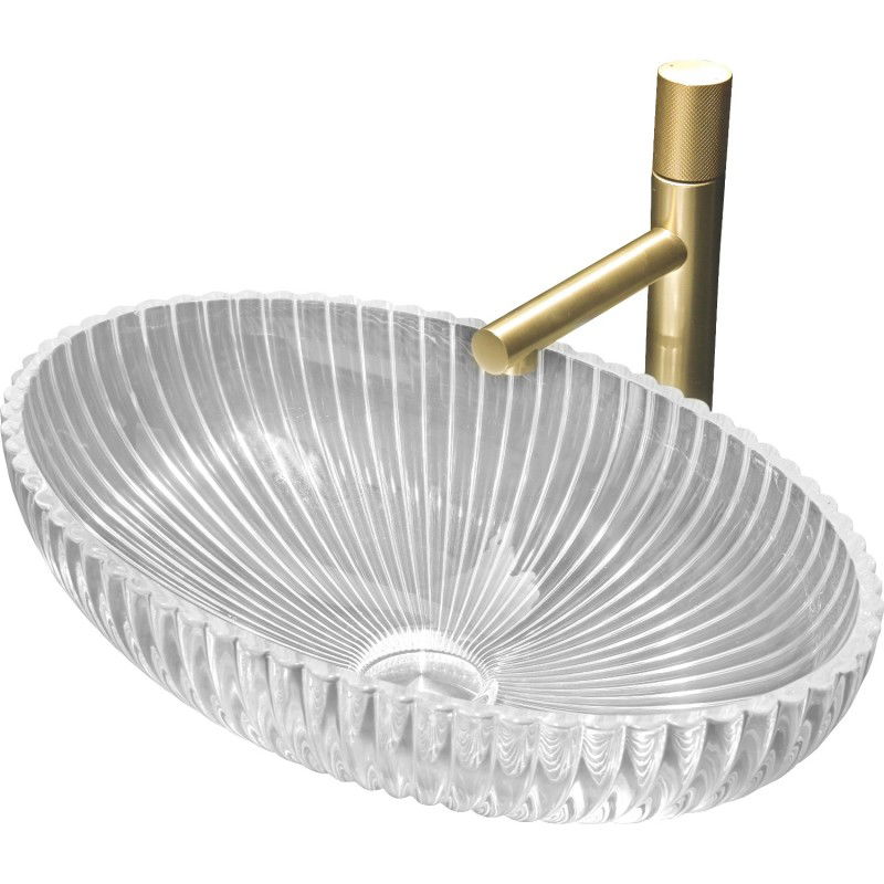 Mexen Zira lavoar din sticlă pe blat 53 x 35 cm, transparent - 24175300