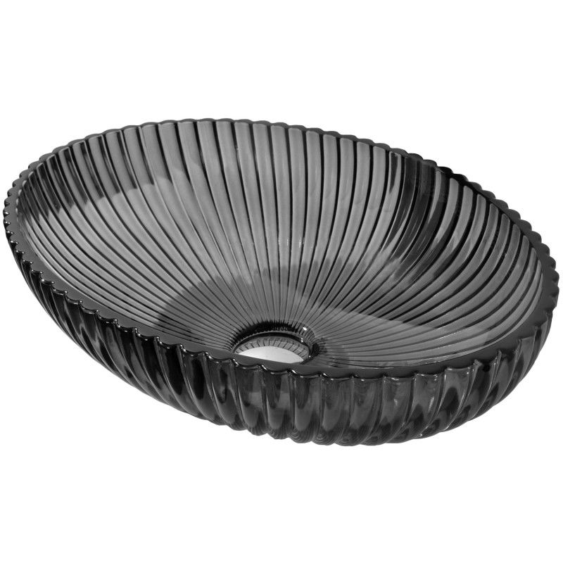 Mexen Zira chiuvetă de blat din sticlă 53 x 35 cm, neagră - 24175370