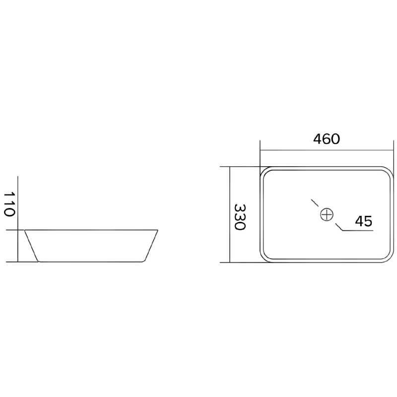 Mexen Tiva átlátszó üvegből készült mosdókagyló 46 x 33 cm, átlátszó - 24184600