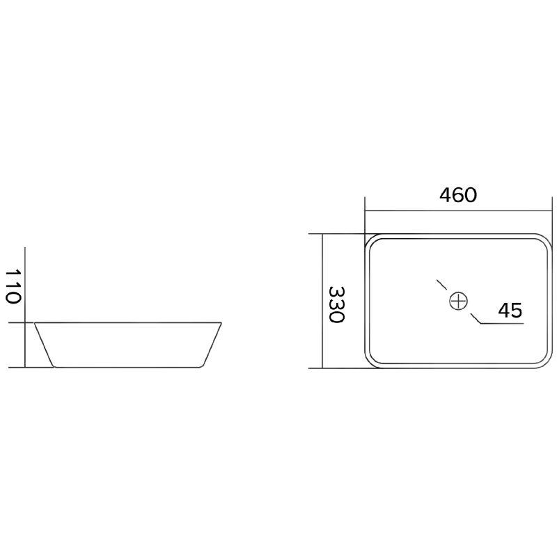 Mexen Tiva üveg mosdókagyló pulton álló 46 x 33 cm, fekete - 24184670