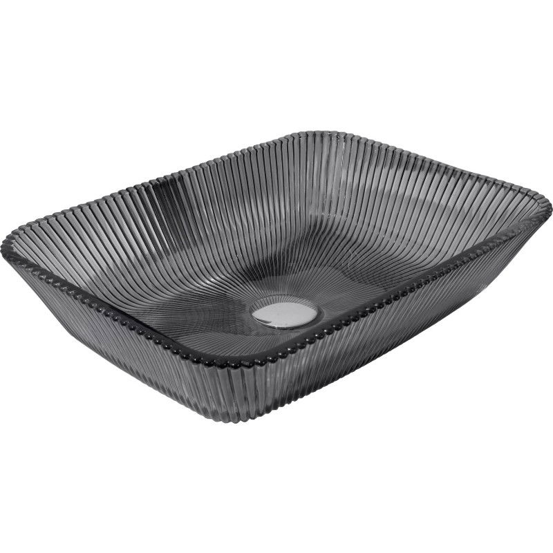 Mexen Tiva lavoar din sticlă pe blat 46 x 33 cm, negru - 24184670
