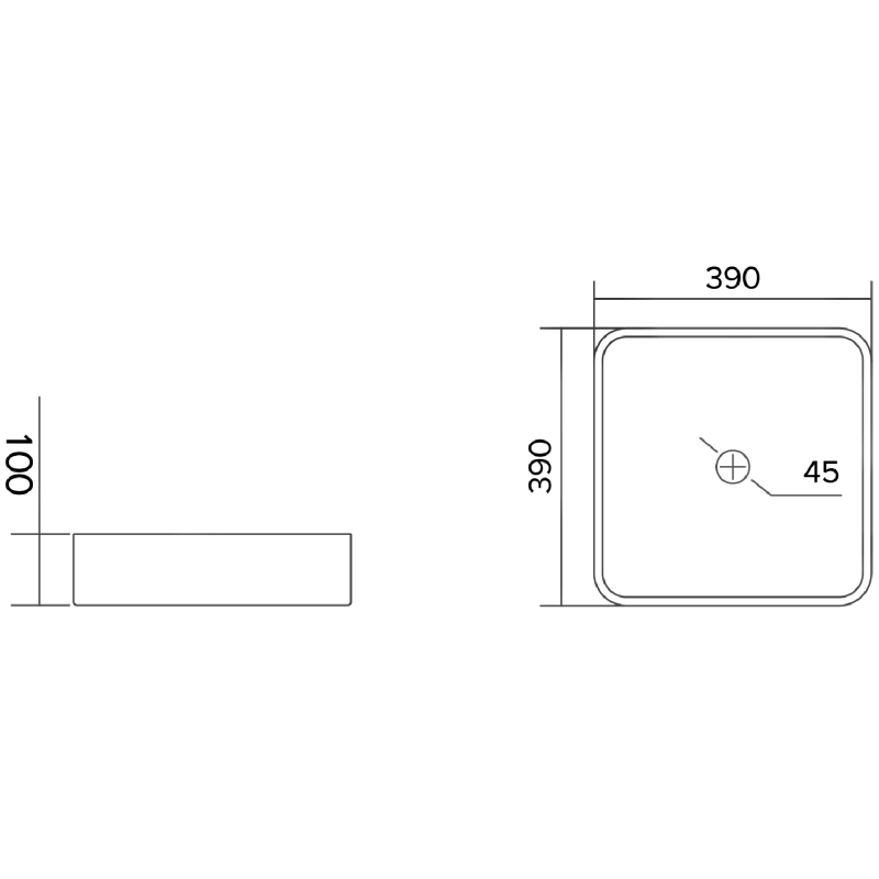 Mexen Nira lavoar din sticlă montat pe blat 39 x 39 cm, transparent - 24203900