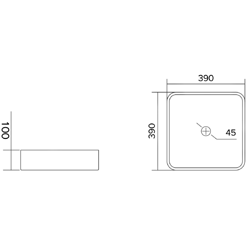 Mexen Nira chiuvetă de sticlă deasupra blatului 39 x 39 cm, neagră - 24203970