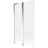 Mexen Mist L fürdőkád paraván, 2 részes, 100 x 150 cm, átlátszó, króm - 8A9L-100-011-01-00