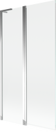 Mexen Mist L fürdőkád paraván, 2 részes, 100 x 150 cm, átlátszó, króm - 8A9L-100-011-01-00