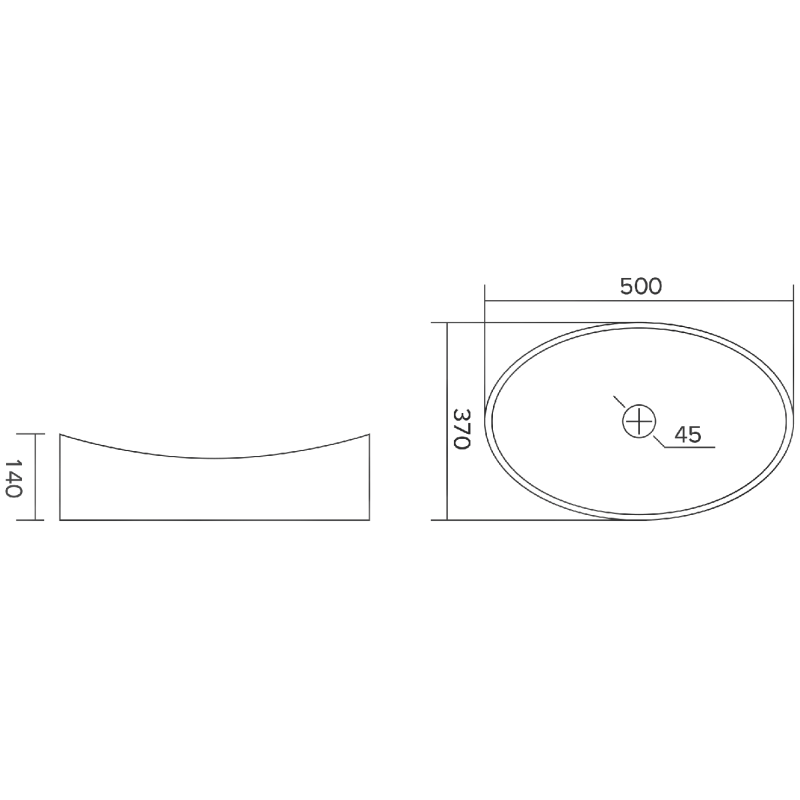 Mexen Kivo lavoar din sticlă, montat pe blat, 50 x 37 cm, transparent - 24215000