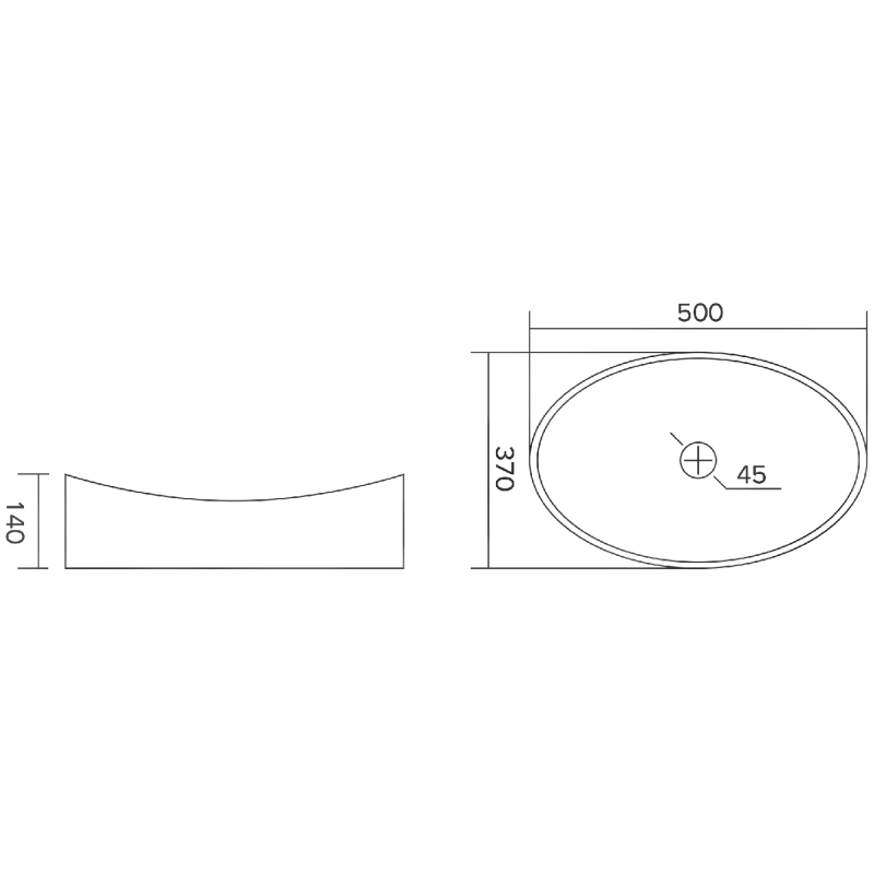 Mexen Kivo üveg pultra szerelhető mosdókagyló 50 x 37 cm, átlátszó - 24215000