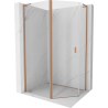 Mexen Mist L cabină de duș pentagonală asimetrică batantă 100x80 cm, transparent, cupru periat - 8A8L-100-080-65-00