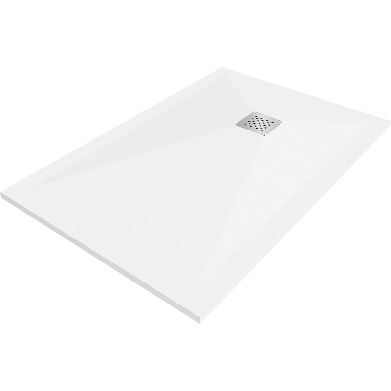 Mexen Stone+ szögletes kompozit zuhanytálca 130 x 80 cm, Fehér - 44108013