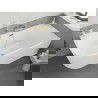 Mexen Silo cadă de baie freestanding colțară dreaptă canelată 150 x 75 cm, albă, preaplin auriu - 52891507500P-50