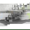 Mexen Silo cadă de baie freestanding colțară dreaptă canelată 150 x 75 cm, albă, preaplin auriu - 52891507500P-50