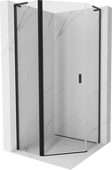 Mexen Mist L cabina de duș pentagonală cu ușă batantă 80 x 80 cm, transparentă, neagră - 8A8L-080-080-70-00