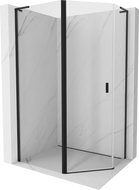 Mexen Mist L aszimmetrikus, ötszögletű, nyíló zuhanykabin 100 x 90 cm, átlátszó, fekete - 8A8L-100-090-70-00