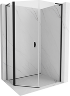 Mexen Mist L cabina de duș pentagonală asimetrică cu balamale 90 x 100 cm, transparent, neagră - 8A8L-090-100-70-00