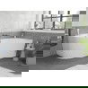 Mexen Silo cadă freestanding colț dreapta cu striații 150 x 75 cm, albă, preaplin gri armă periat - 52891507500P-66