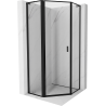 Mexen Mist L cabină de duș pentagonală cu balamale stânga 100 x 100 cm, ramă neagră, neagră - 8A8L-100-100-70-70-L