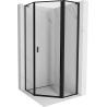 Mexen Mist L cabină de duș pentagonală rabatabilă dreapta 90 x 90 cm, cadru negru, negru - 8A8L-090-090-70-70-P