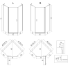Cabină de duș pentagonală asimetrică Mexen Mist L dreaptă de 80 x 100 cm, rame negre, neagră - 8A8L-080-100-70-70-P