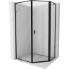 Cabină de duș pentagonală asimetrică Mexen Mist L dreaptă de 80 x 100 cm, rame negre, neagră - 8A8L-080-100-70-70-P