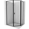 Mexen Mist L cabină de duș pentagonală asimetrică pivotantă dreapta 80 x 100 cm, ramă neagră, negru - 8A8L-080-100-70-70-P