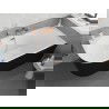 Mexen Silo cadă de colț de sine stătătoare dreapta cu textură 150 x 75 cm, alb/negru, preaplin aur roz - 52891507575P-60