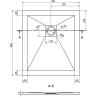 Mexen Stone+ receiver din compozit dreptunghiular 80 x 70 cm, alb - 44107080