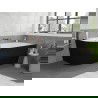 Mexen Silo cadă freestanding colț dreapta structurată 150 x 75 cm, alb/negru, preaplin cupru periat - 52891507575P-65