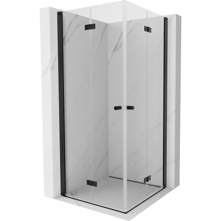 Cabină de duș pliabilă Mexen Mist-F Duo 115 x 115 cm, transparentă, neagră - 8A6-115L-115P-70-00