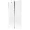 Paravan de baie Mexen Mist, 2-pliuri, 100 x 150 cm, transparent, crom - 8A9-100-011-01-00