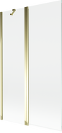 Mexen Mist 2-szárnyú fürdőszobai paraván 110 x 150 cm, átlátszó, arany - 8A9-110-011-50-00
