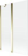 Mexen Mist 2 szárnyú zuhanyfal, 120 x 150 cm, átlátszó, arany - 8A9-120-011-50-00