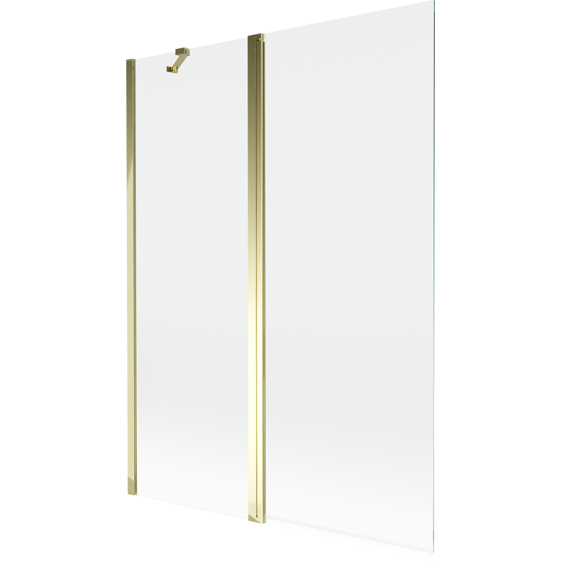 Mexen Mist paravan de cadă 2-panouri 130 x 150 cm, transparent, auriu - 8A9-130-011-50-00