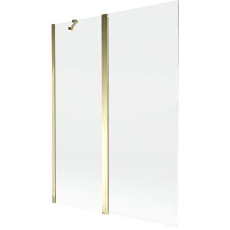 Mexen Mist paravan de cadă 2-panouri 130 x 150 cm, transparent, auriu - 8A9-130-011-50-00