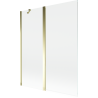 Mexen Mist paravan de duș cu 2 panouri 140 x 150 cm, transparent, auriu - 8A9-140-011-50-00