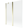 Paravan cadă Mexen Mist, 2-canate, 140 x 150 cm, transparent, auriu - 8A9-140-011-50-00