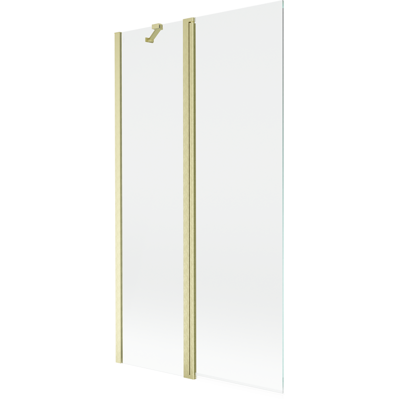 Mexen Mist kétszárnyú fürdőkád paraván 100 x 150 cm, átlátszó, arany szálcsiszolt - 8A9-100-011-55-00