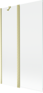 Mexen Mist paravan de baie cu 2 uși 110 x 150 cm, transparent, auriu periat - 8A9-110-011-55-00