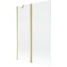 Mexen Mist 2-szárnyas fürdőkádfal 120 x 150 cm, átlátszó, arany szálcsiszolt - 8A9-120-011-55-00