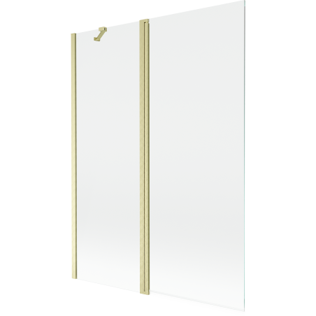 Mexen Mist kétszárnyú fürdőszobai válaszfal 130 x 150 cm, átlátszó, arany kefélt - 8A9-130-011-55-00