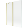 Paravan cadă Mexen Mist 2-panouri 130 x 150 cm, transparent, auriu periat - 8A9-130-011-55-00