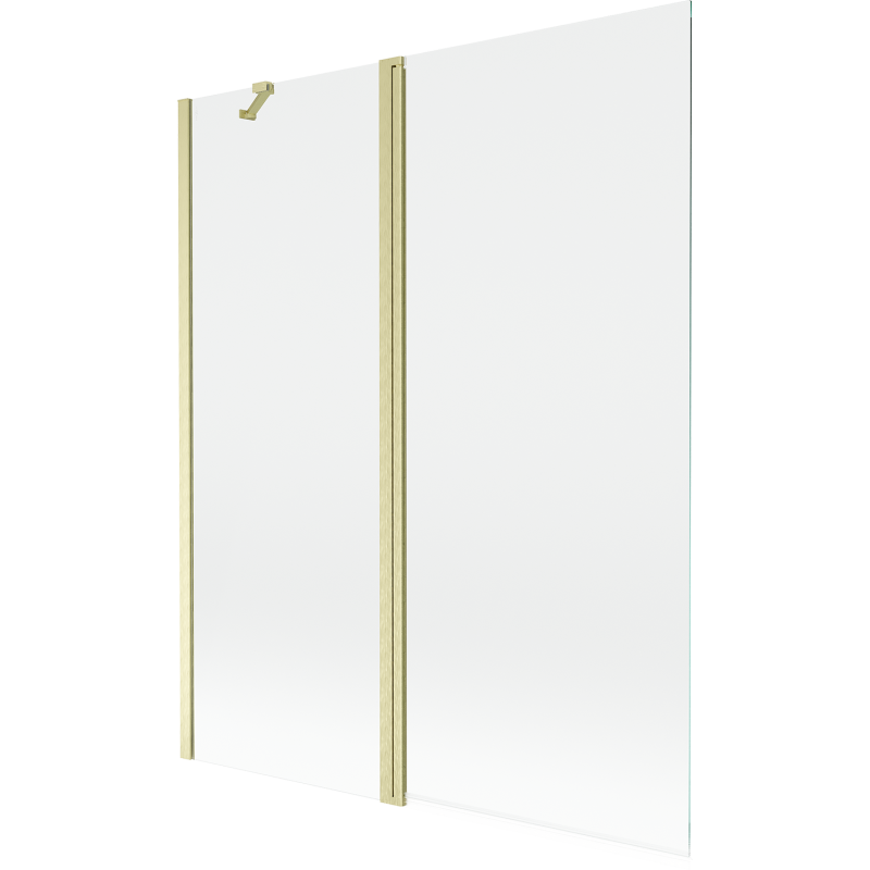 Mexen Mist 2-szárnyú fürdőkád paraván 140 x 150 cm, átlátszó, arany kefe - 8A9-140-011-55-00